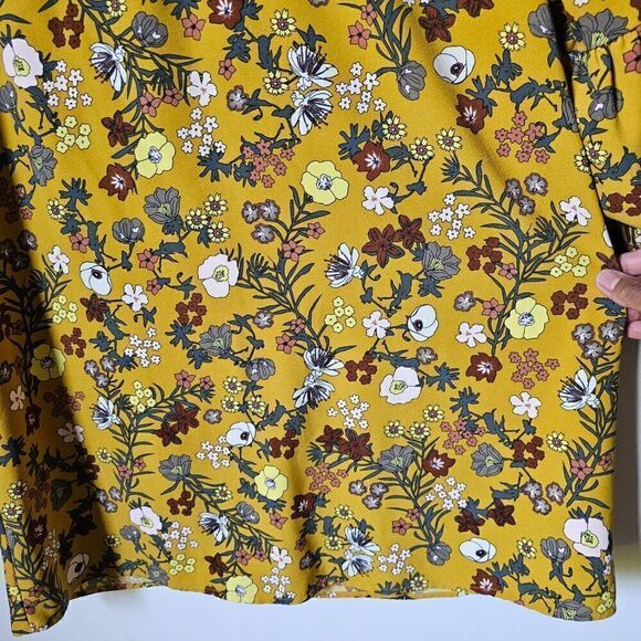 EUC WORN ONCE ELIANE ROSE FLORAL QUARTER BUTTONED PUFFED SLEEVES DRESS SIZE 10/M - Picture 4 of 16